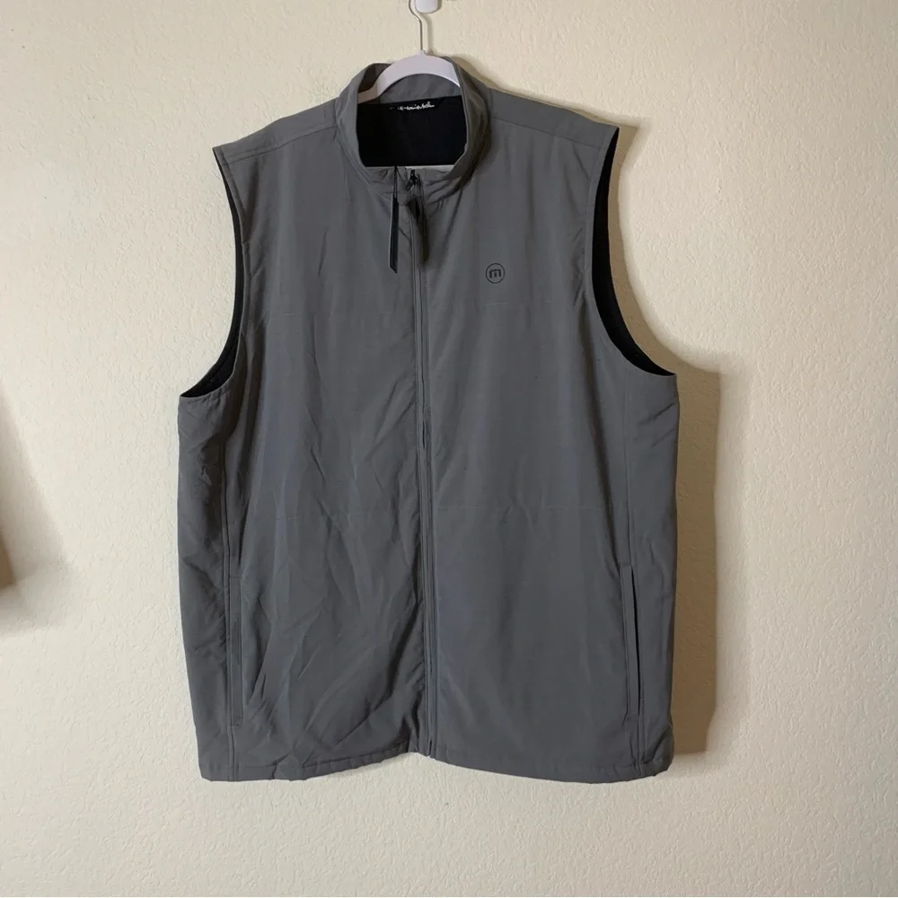 Travis Mathew Mens Heater full zip Golf vest in quiet shade gray XXXL NWT